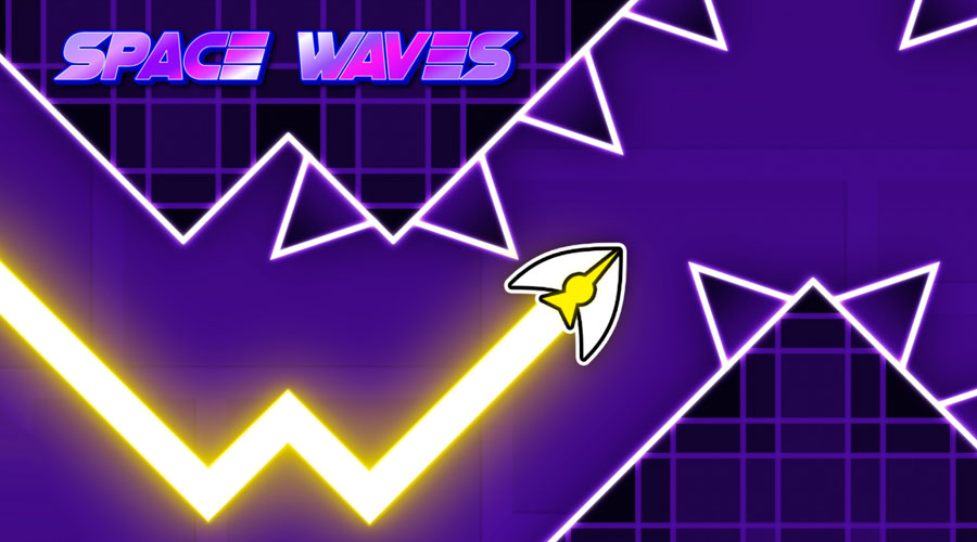 Space Waves game cover - wave arrow navigating through geometric tunnel obstacles
